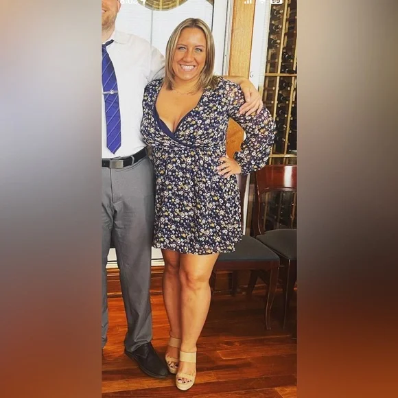 Lulus Dresses Lulus Bloom For Me Navy Blue Floral Print Long